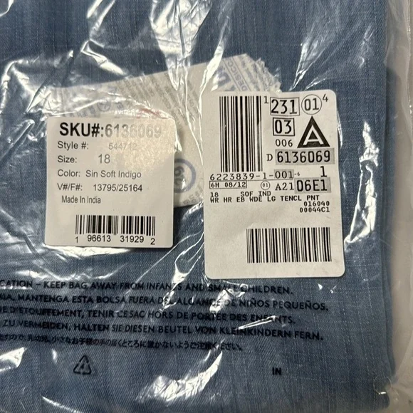 Lands' End  High Rise TENCEL Pleated Wide Leg Pants Size 18 - Picture 3 of 4